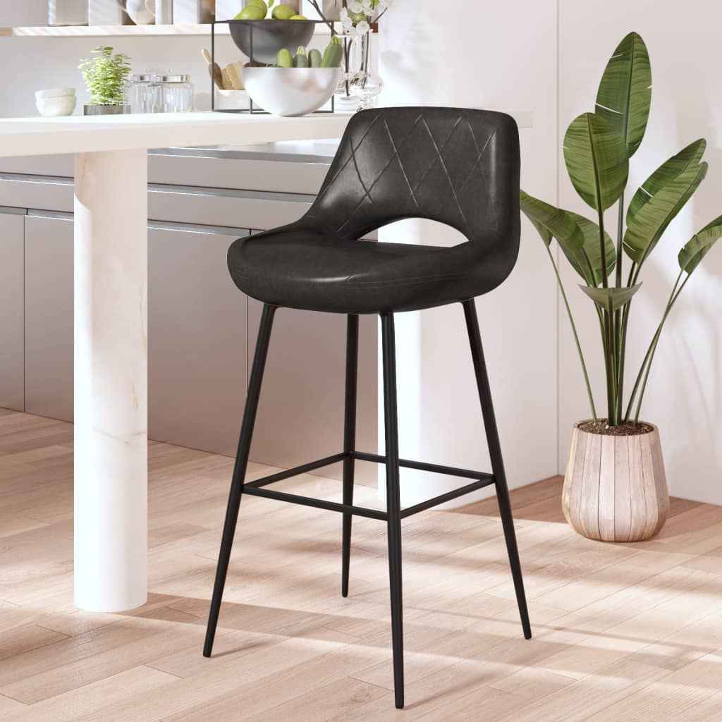 vidaXL Barkruk kunstleer lichtbruin