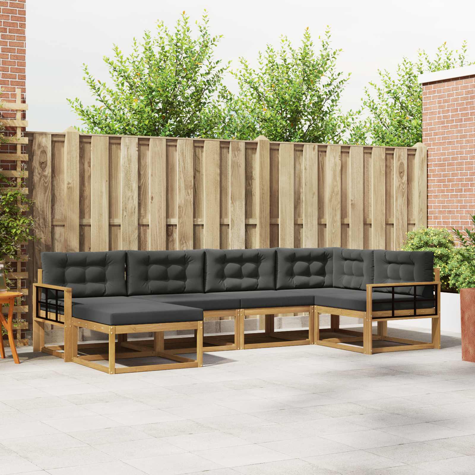 vidaXL Buiten bankenset 6 pcs Naturel Massief Acaciahout