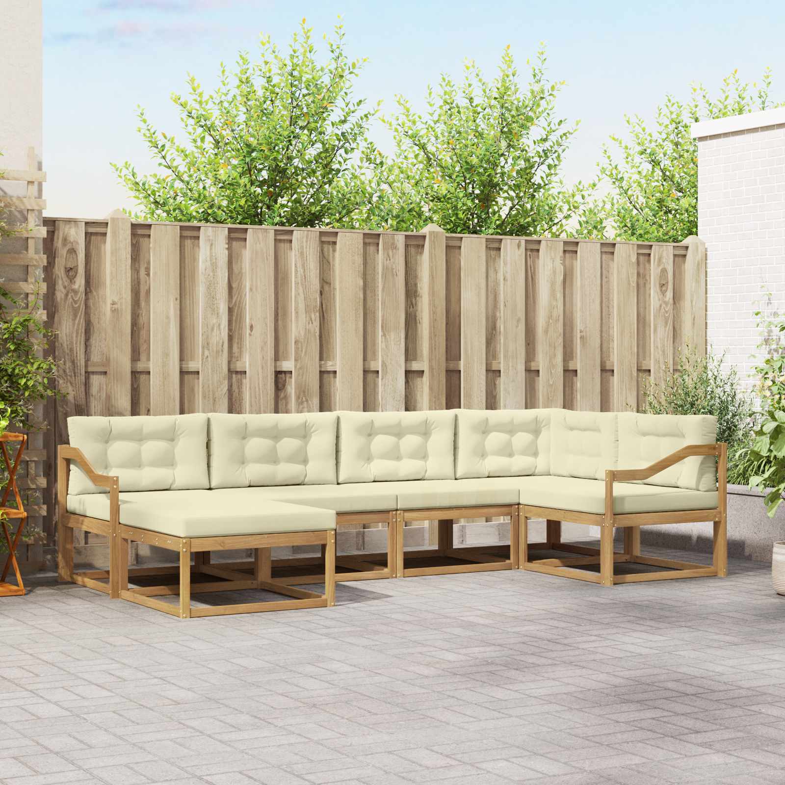 vidaXL Buiten bankenset 6 pcs Naturel Massief Acaciahout