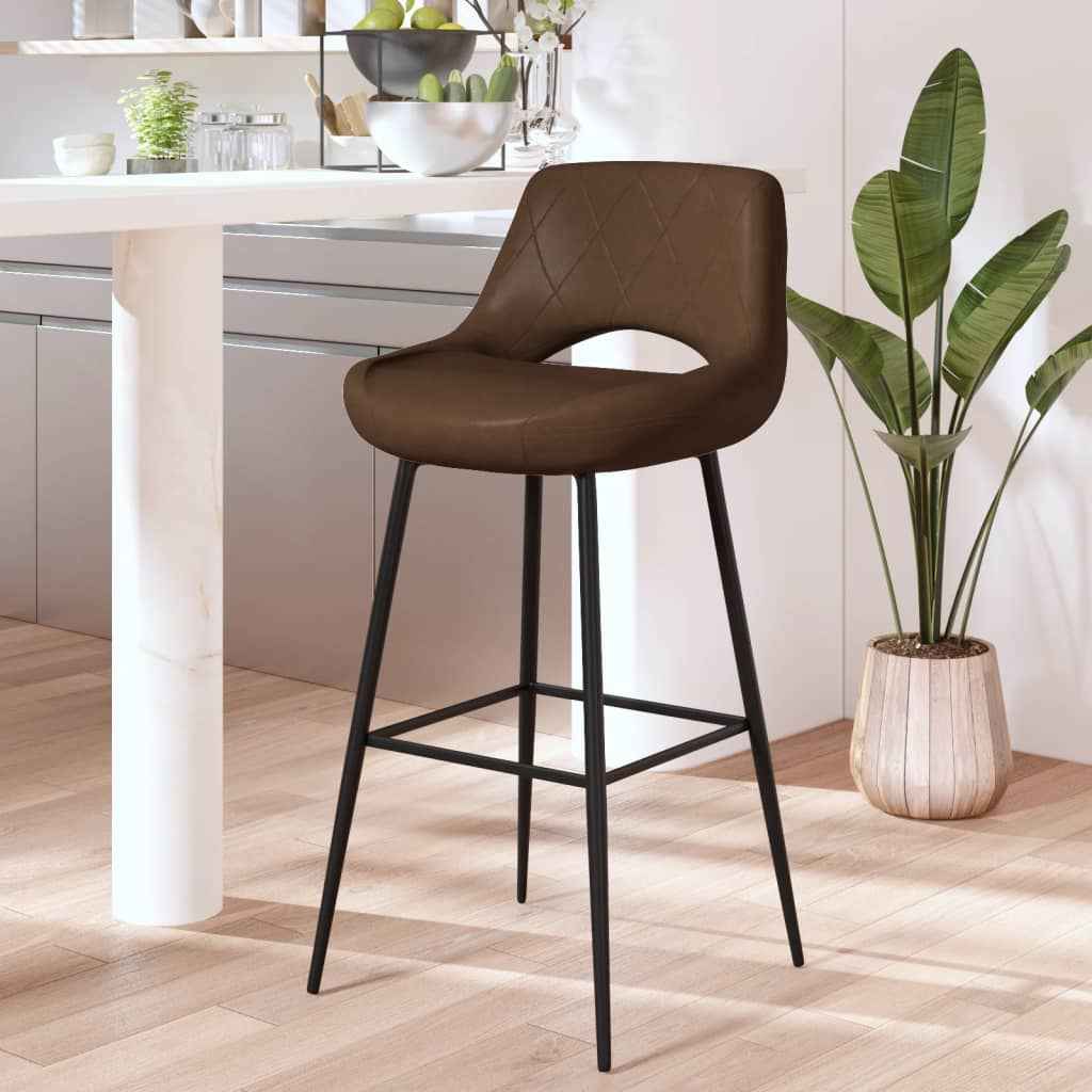 vidaXL Barkruk kunstleer lichtbruin
