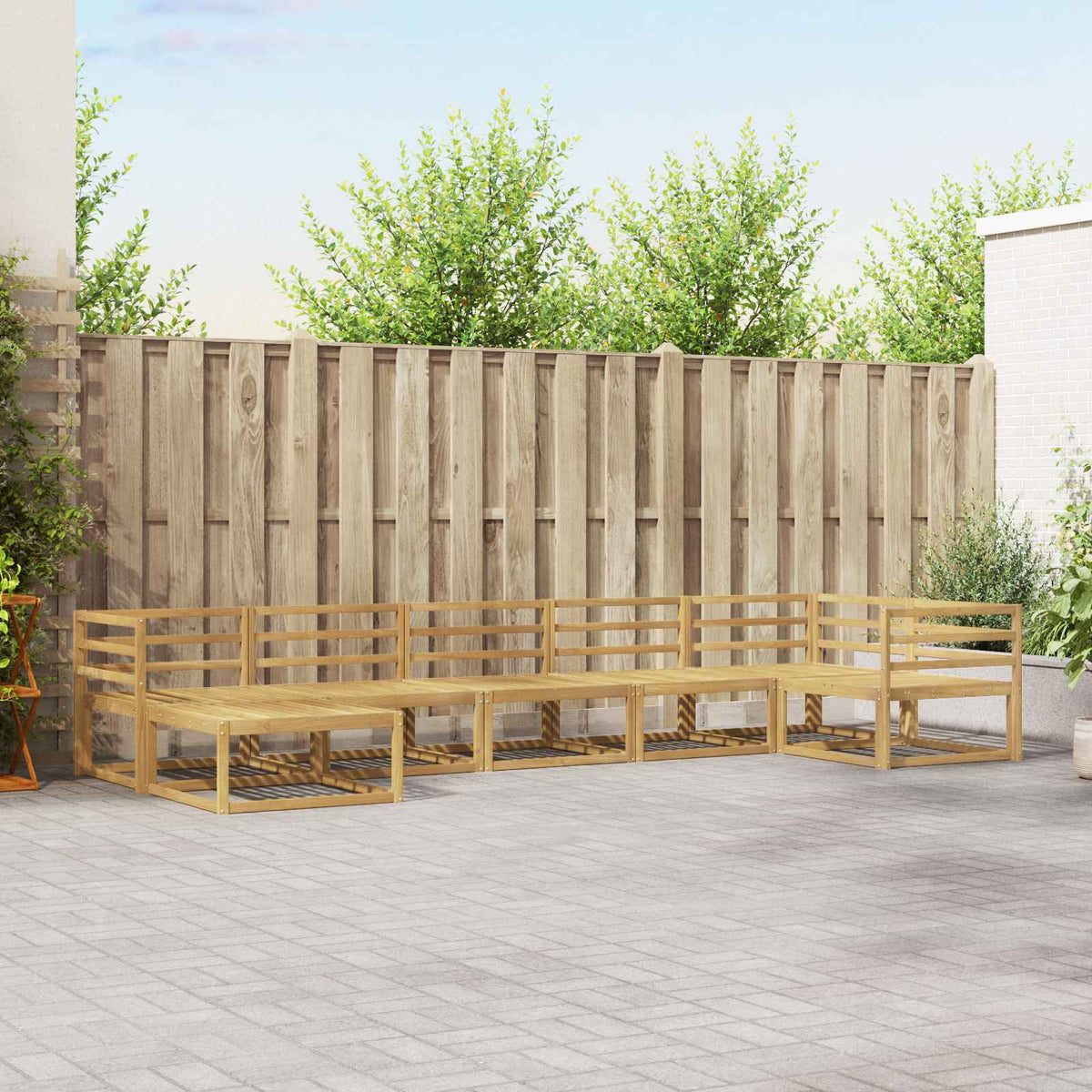 vidaXL Buiten bankenset 7 pcs Naturel Massief Acaciahout