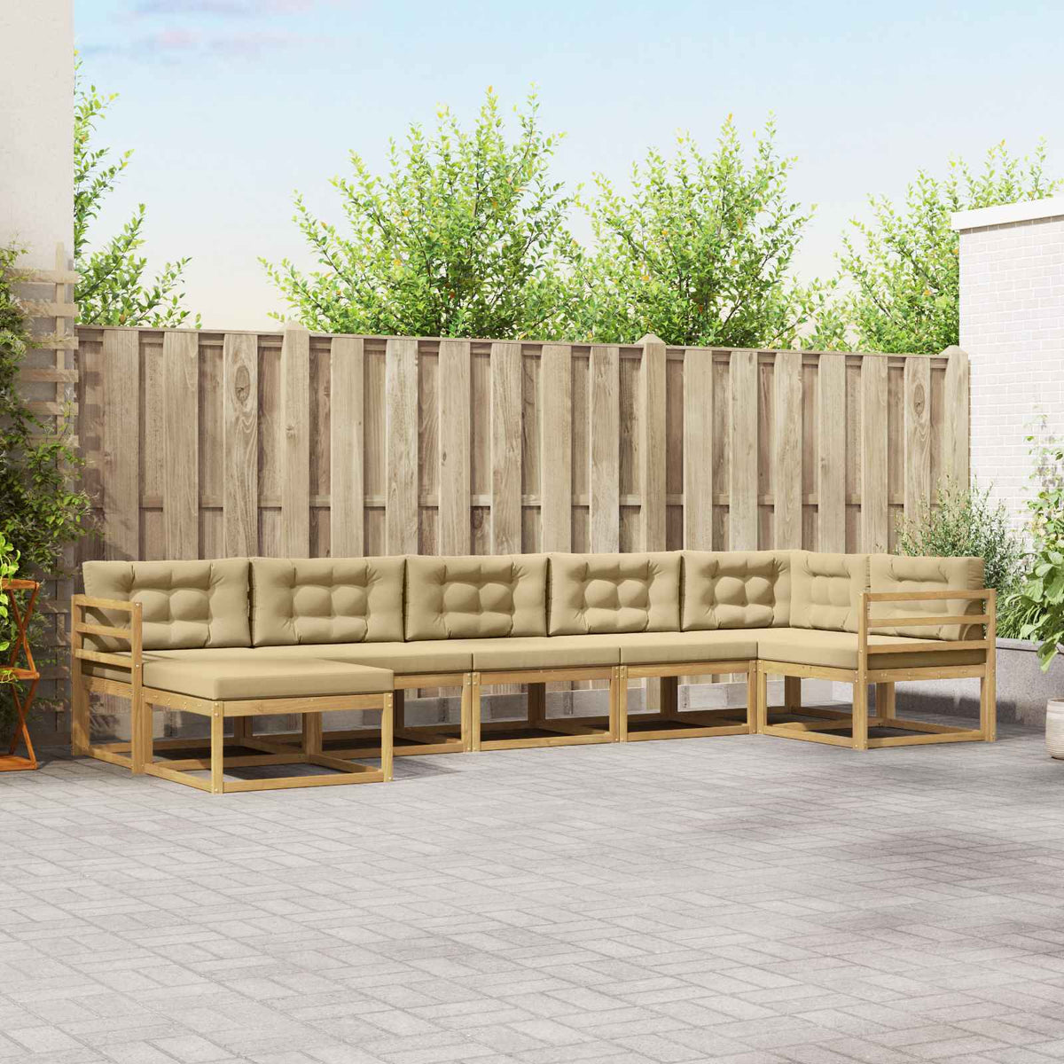 vidaXL Buiten bankenset 7 pcs Naturel Massief Acaciahout