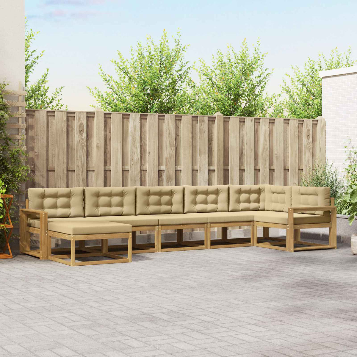vidaXL Buiten bankenset 7 pcs Naturel Massief Acaciahout