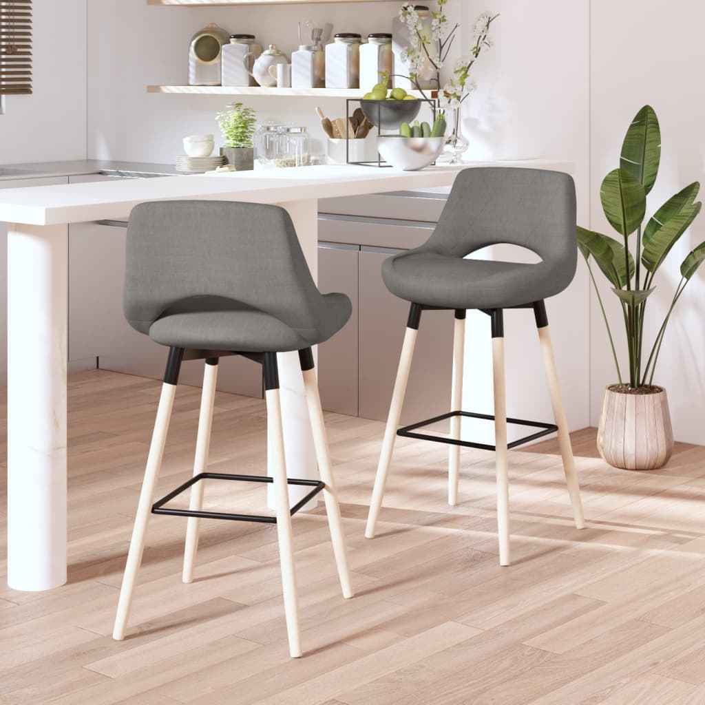 vidaXL Barkruk stof taupe