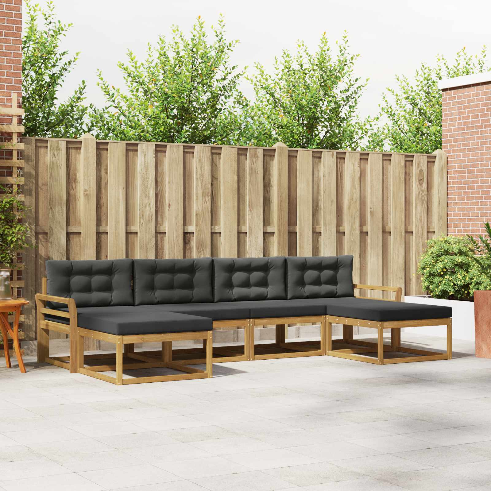 vidaXL Buiten bankenset 6 pcs Naturel Massief Acaciahout