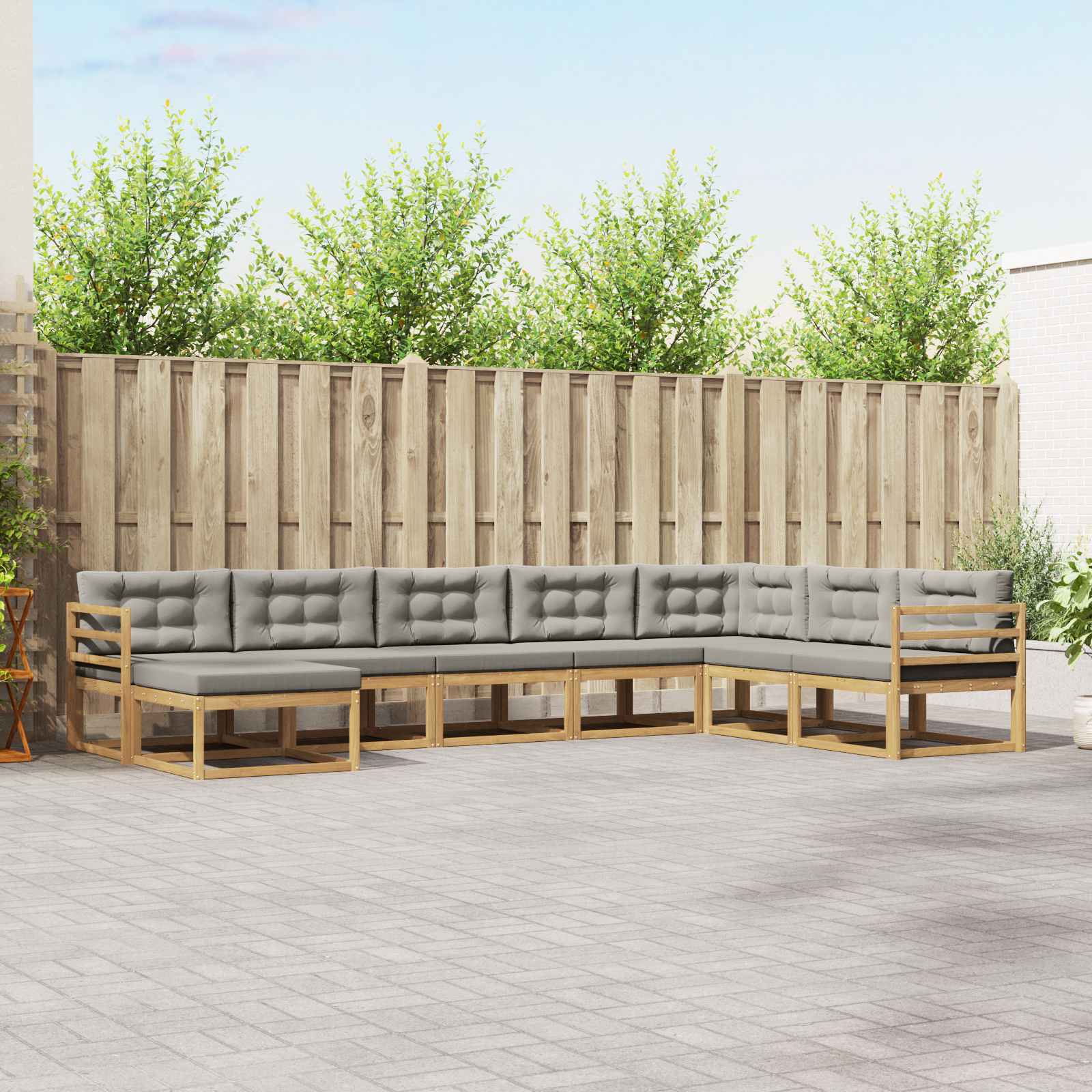 vidaXL Buiten bankenset 8 pcs Naturel Massief Acaciahout
