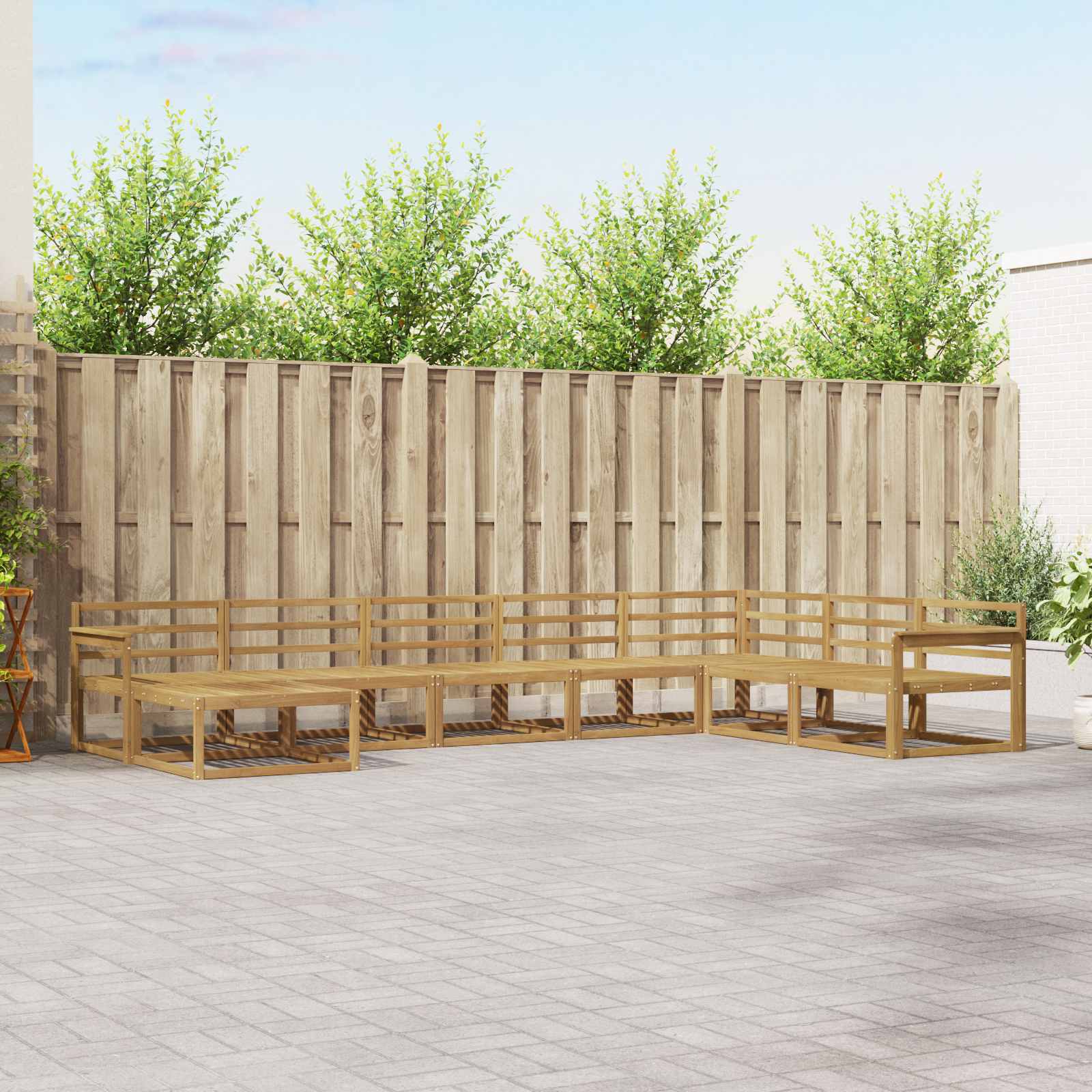 vidaXL Buiten bankenset 8 pcs Naturel Massief Acaciahout