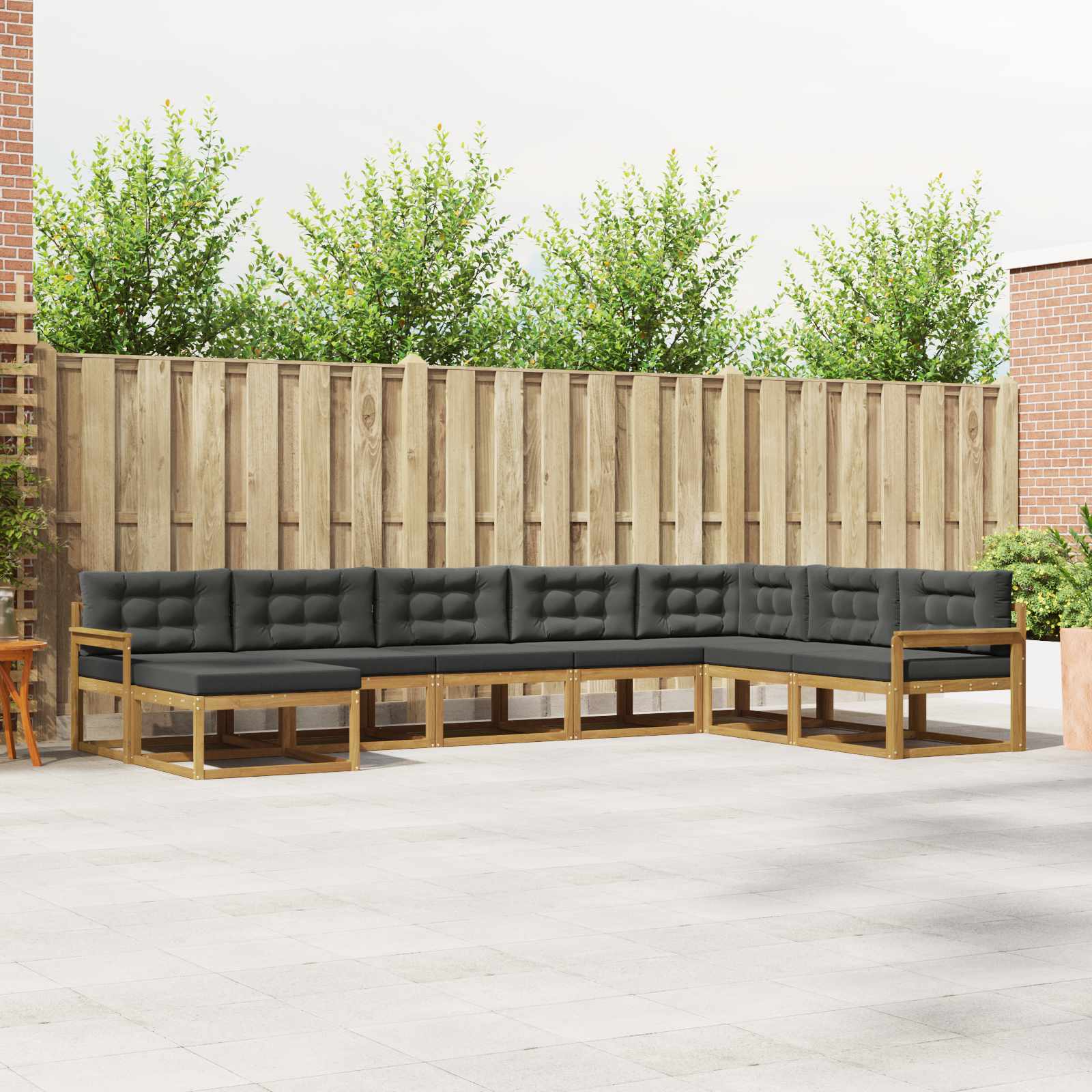 vidaXL Buiten bankenset 8 pcs Naturel Massief Acaciahout