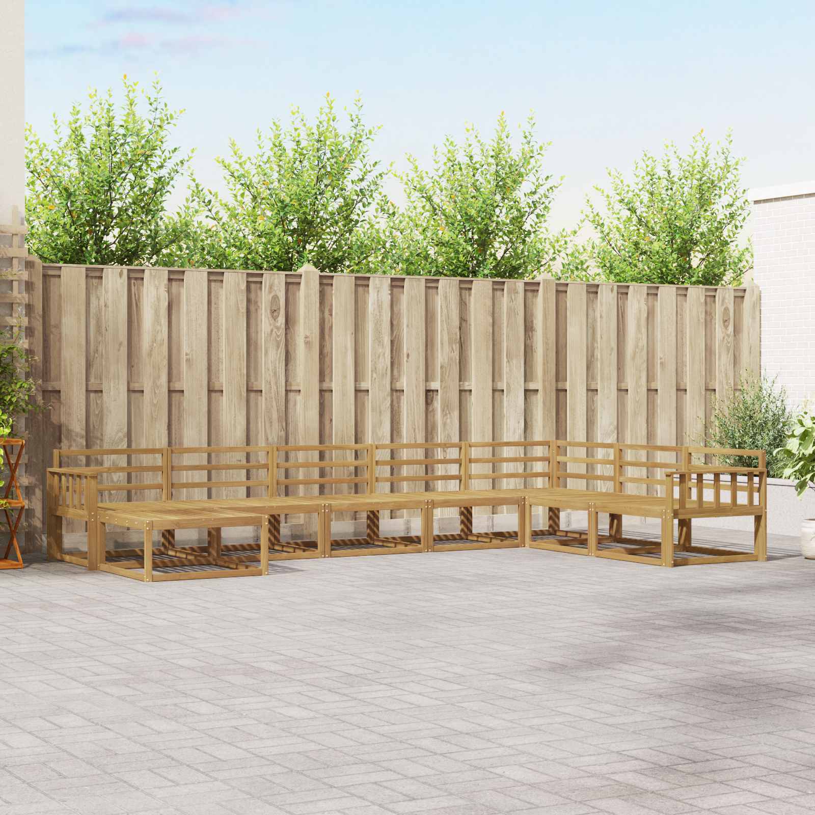 vidaXL Buiten bankenset 8 pcs Naturel Massief Acaciahout