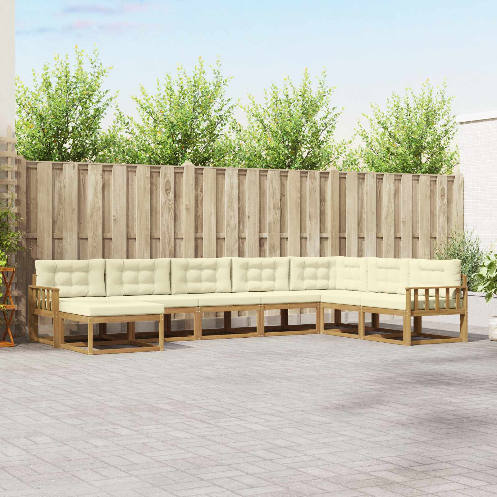 vidaXL Buiten bankenset 8 pcs Naturel Massief Acaciahout