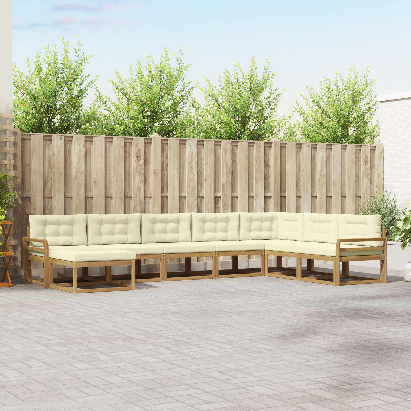 vidaXL Buiten bankenset 8 pcs Naturel Massief Acaciahout