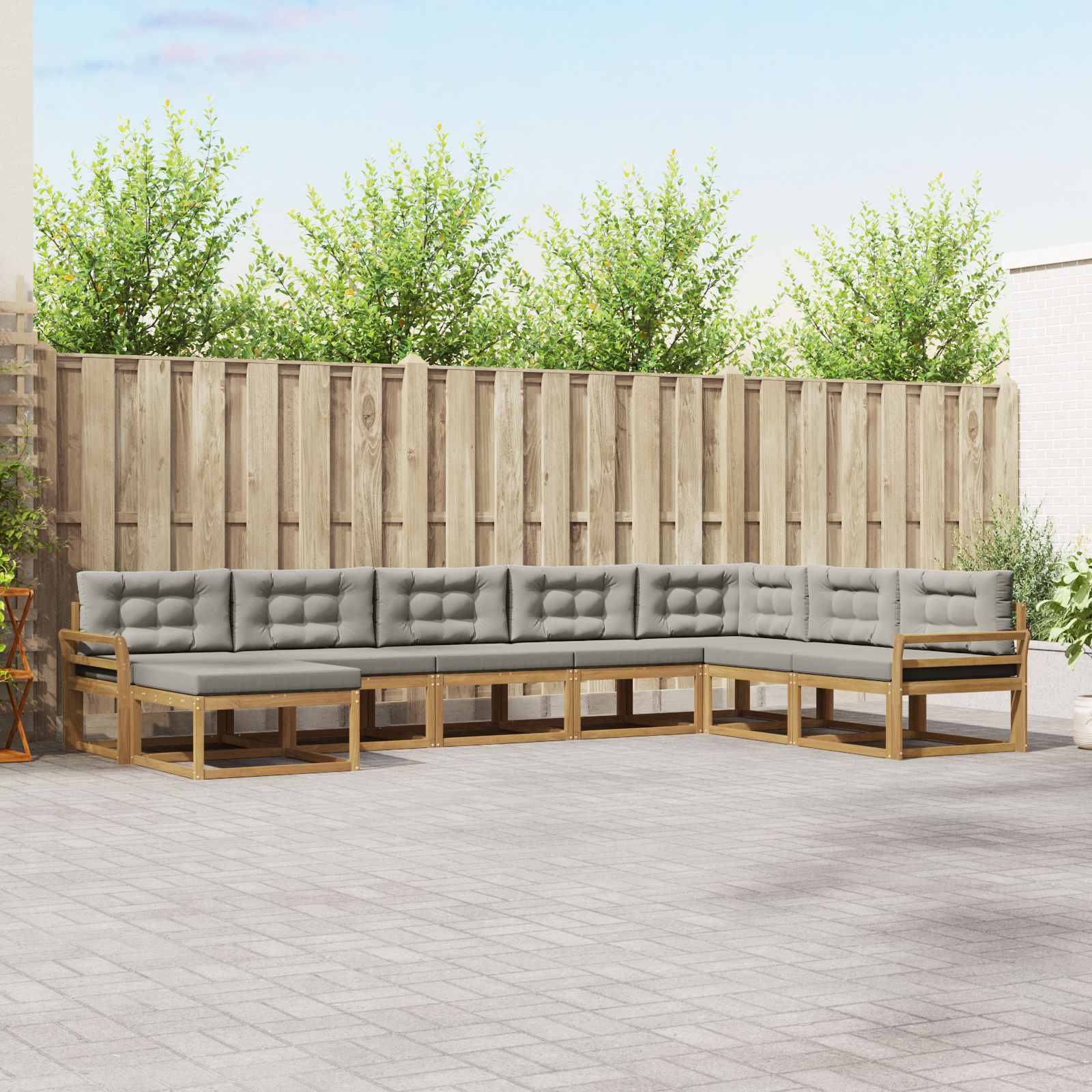 vidaXL Buiten bankenset 8 pcs Naturel Massief Acaciahout