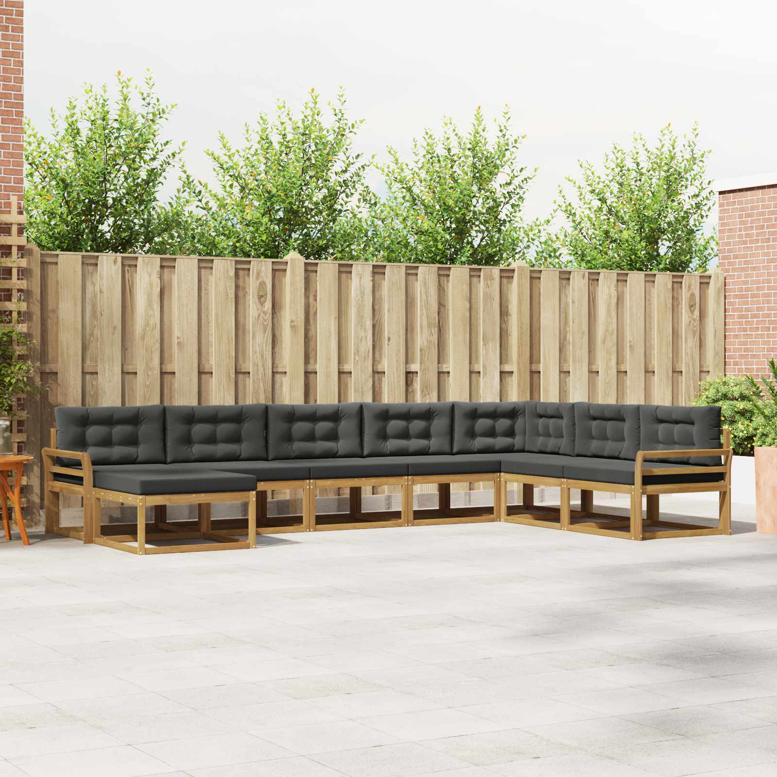 vidaXL Buiten bankenset 8 pcs Naturel Massief Acaciahout