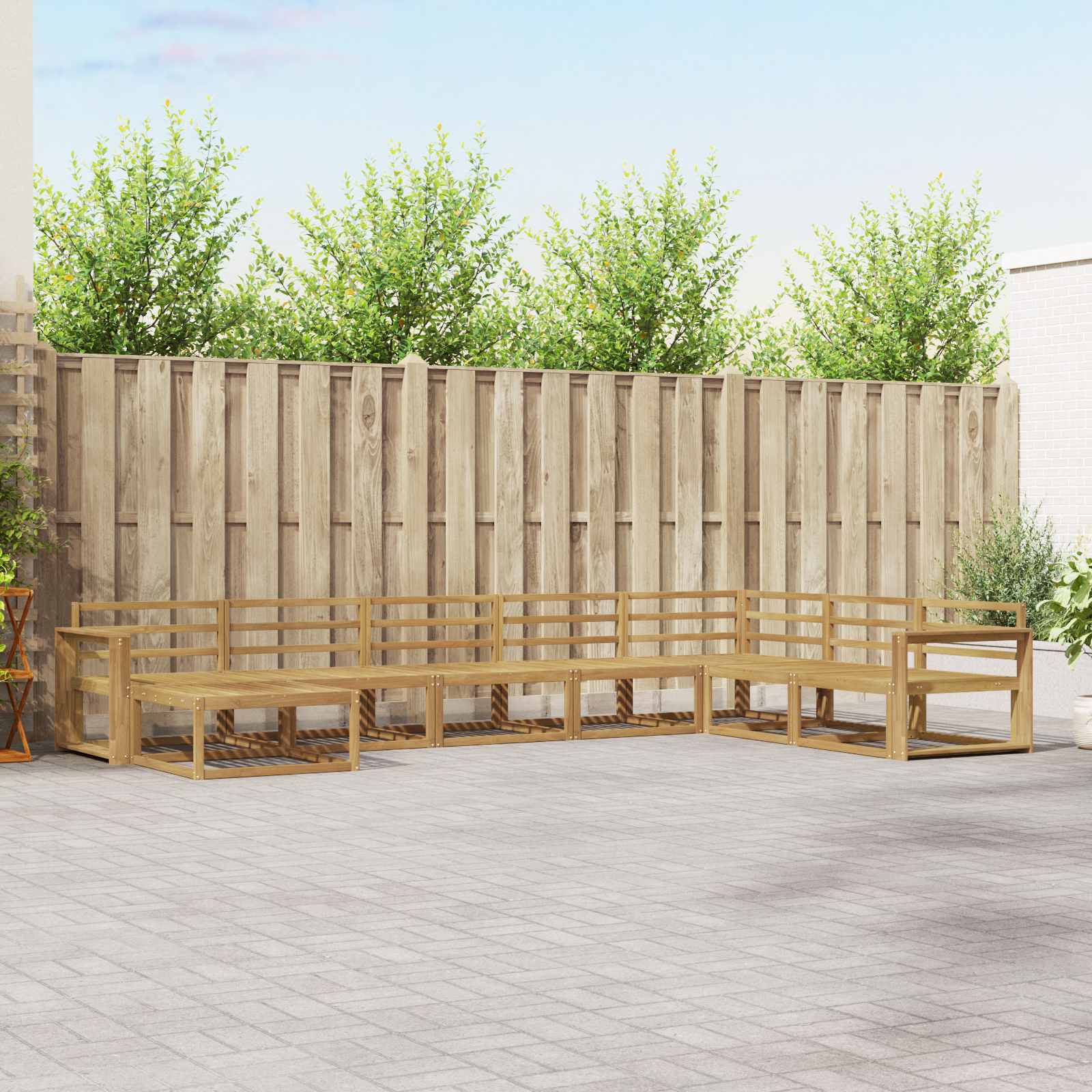 vidaXL Buiten bankenset 8 pcs Naturel Massief Acaciahout