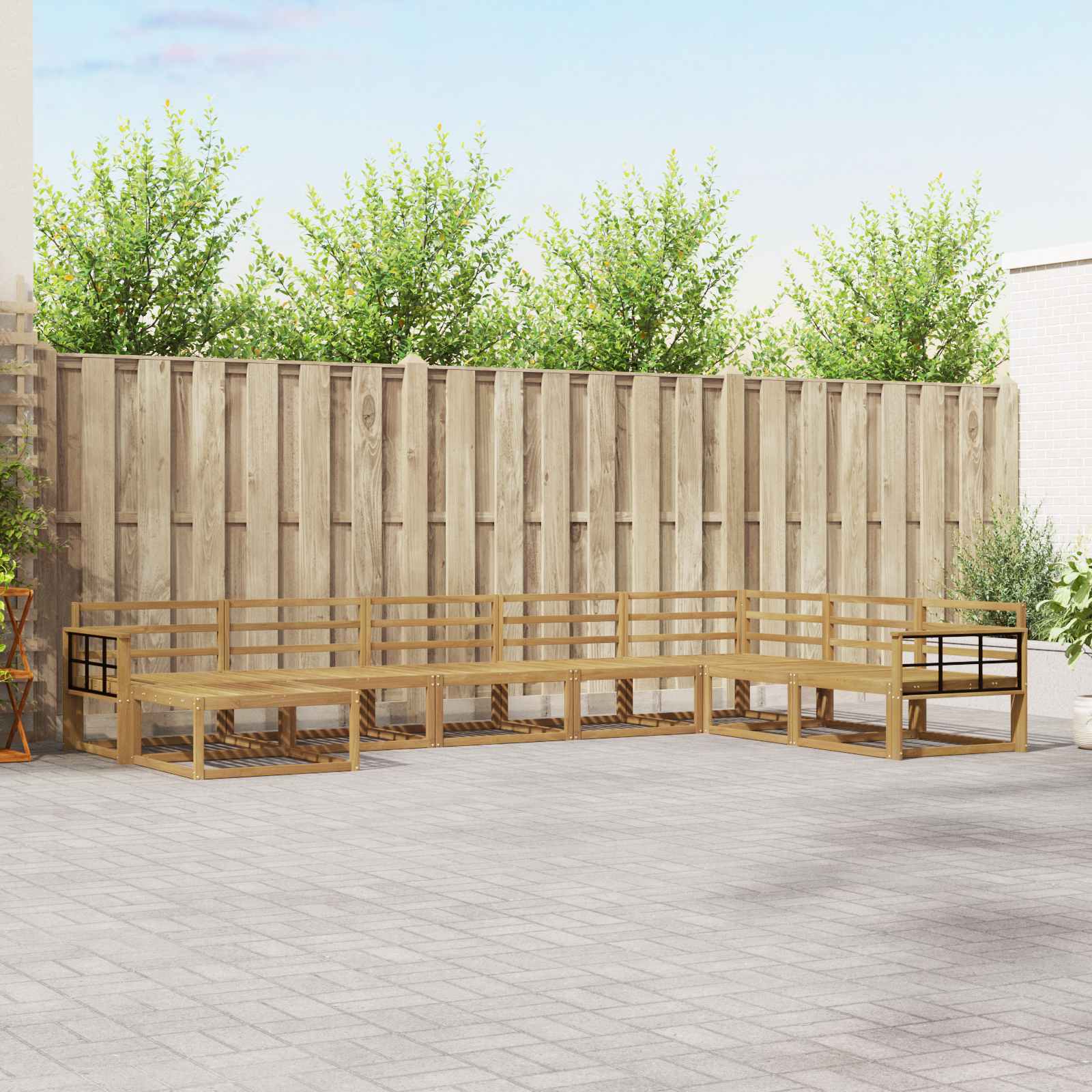 vidaXL Buiten bankenset 8 pcs Naturel Massief Acaciahout