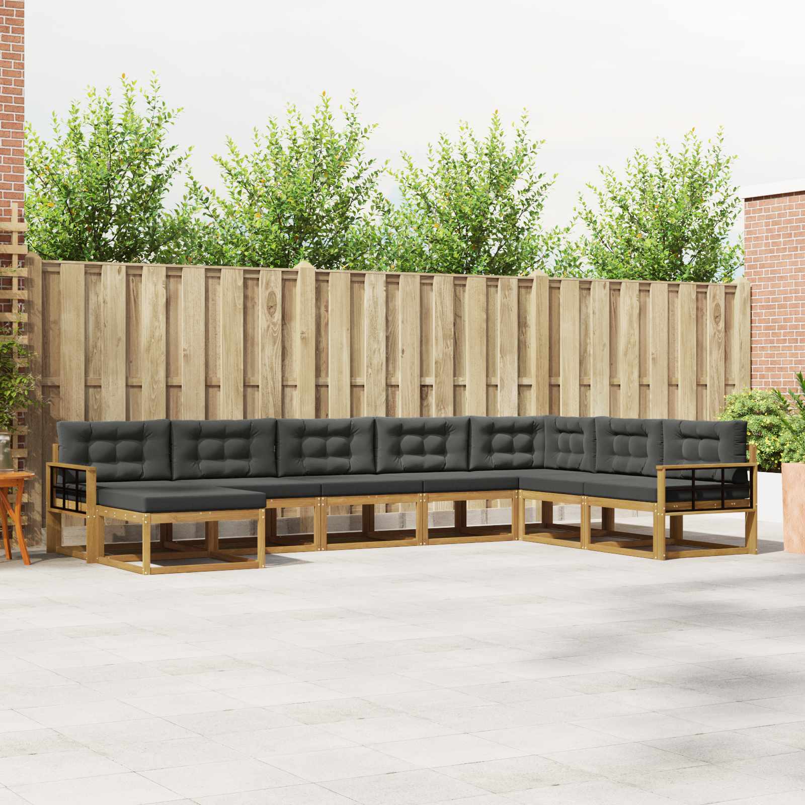 vidaXL Buiten bankenset 8 pcs Naturel Massief Acaciahout