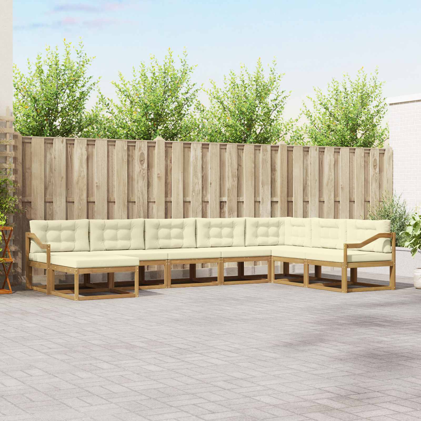 vidaXL Buiten bankenset 8 pcs Naturel Massief Acaciahout