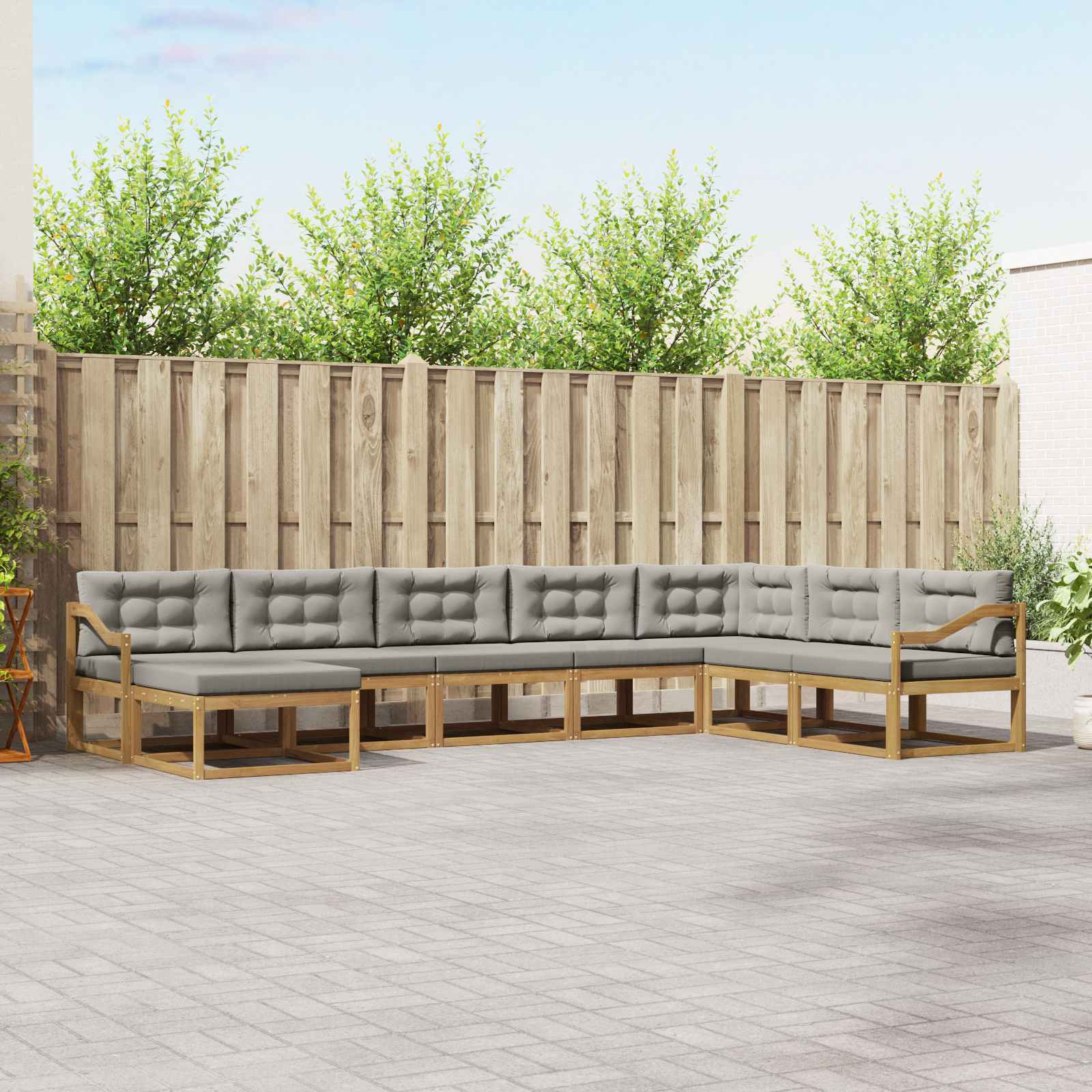 vidaXL Buiten bankenset 8 pcs Naturel Massief Acaciahout