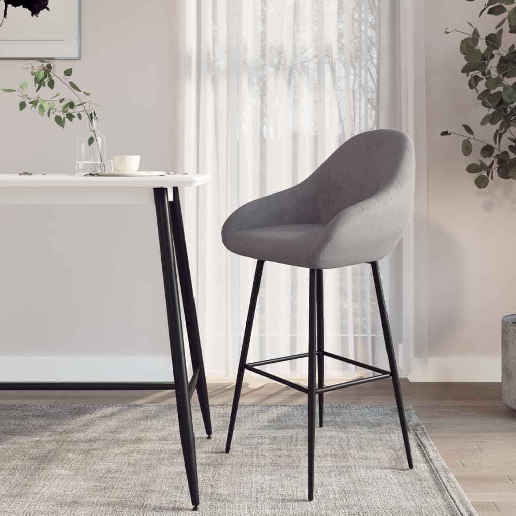 vidaXL Barkruk fluweel bruin
