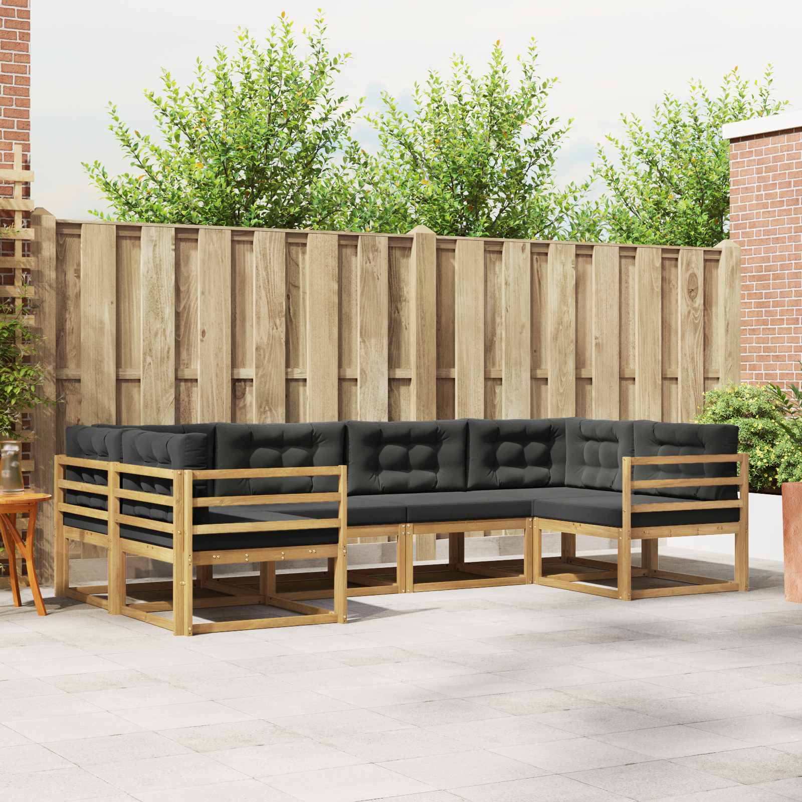 vidaXL Buiten bankenset 6 pcs Naturel Massief Acaciahout