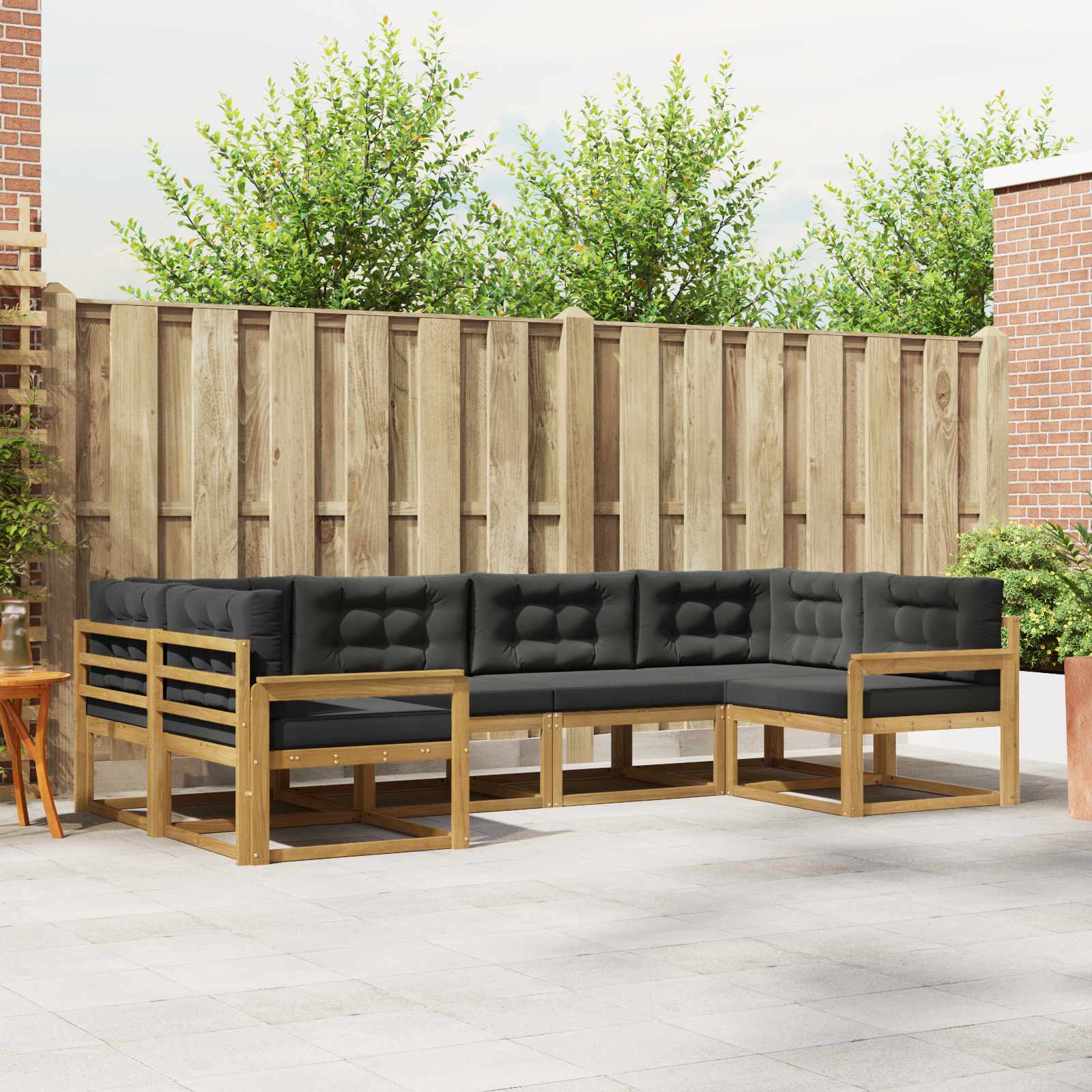 vidaXL Buiten bankenset 6 pcs Naturel Massief Acaciahout