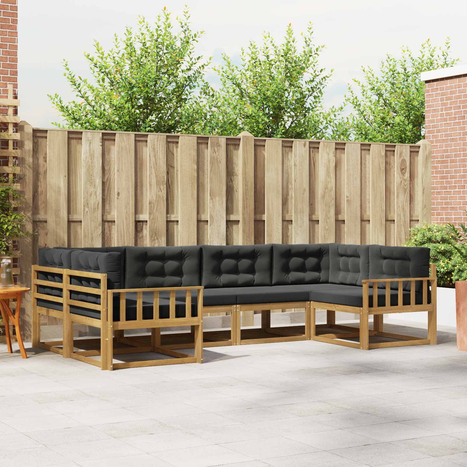 vidaXL Buiten bankenset 6 pcs Naturel Massief Acaciahout