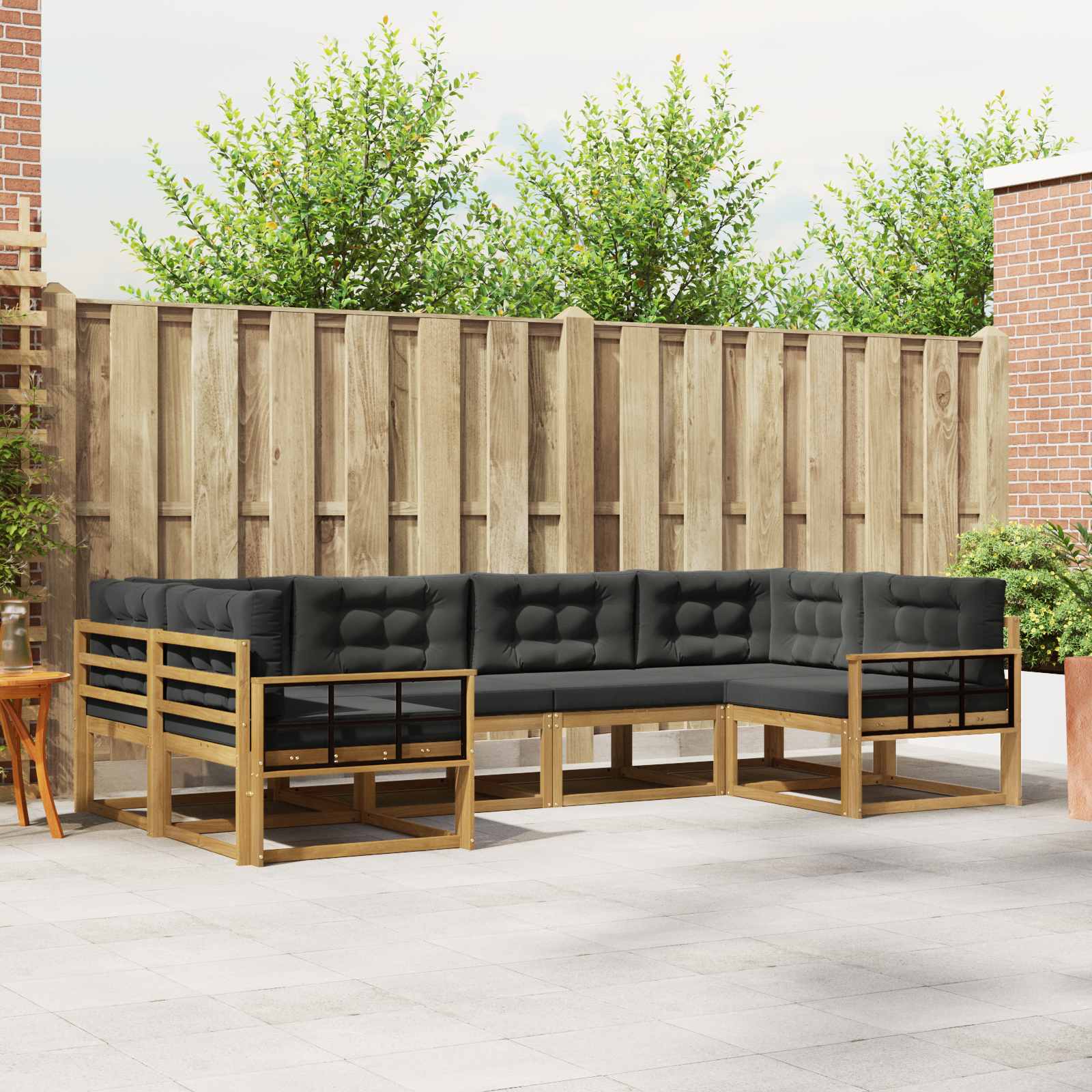 vidaXL Buiten bankenset 6 pcs Naturel Massief Acaciahout