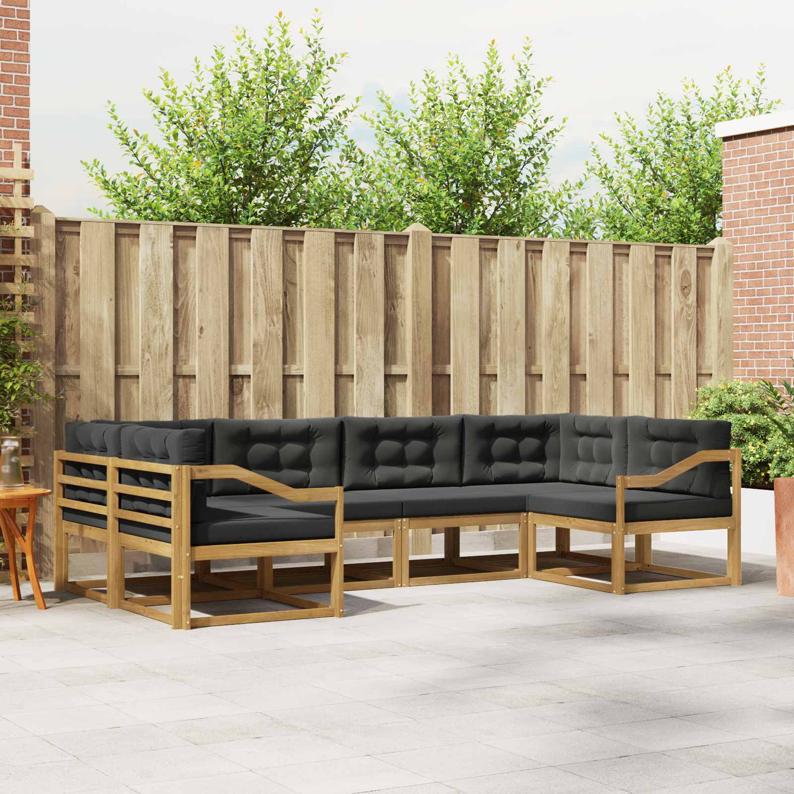 vidaXL Buiten bankenset 6 pcs Naturel Massief Acaciahout