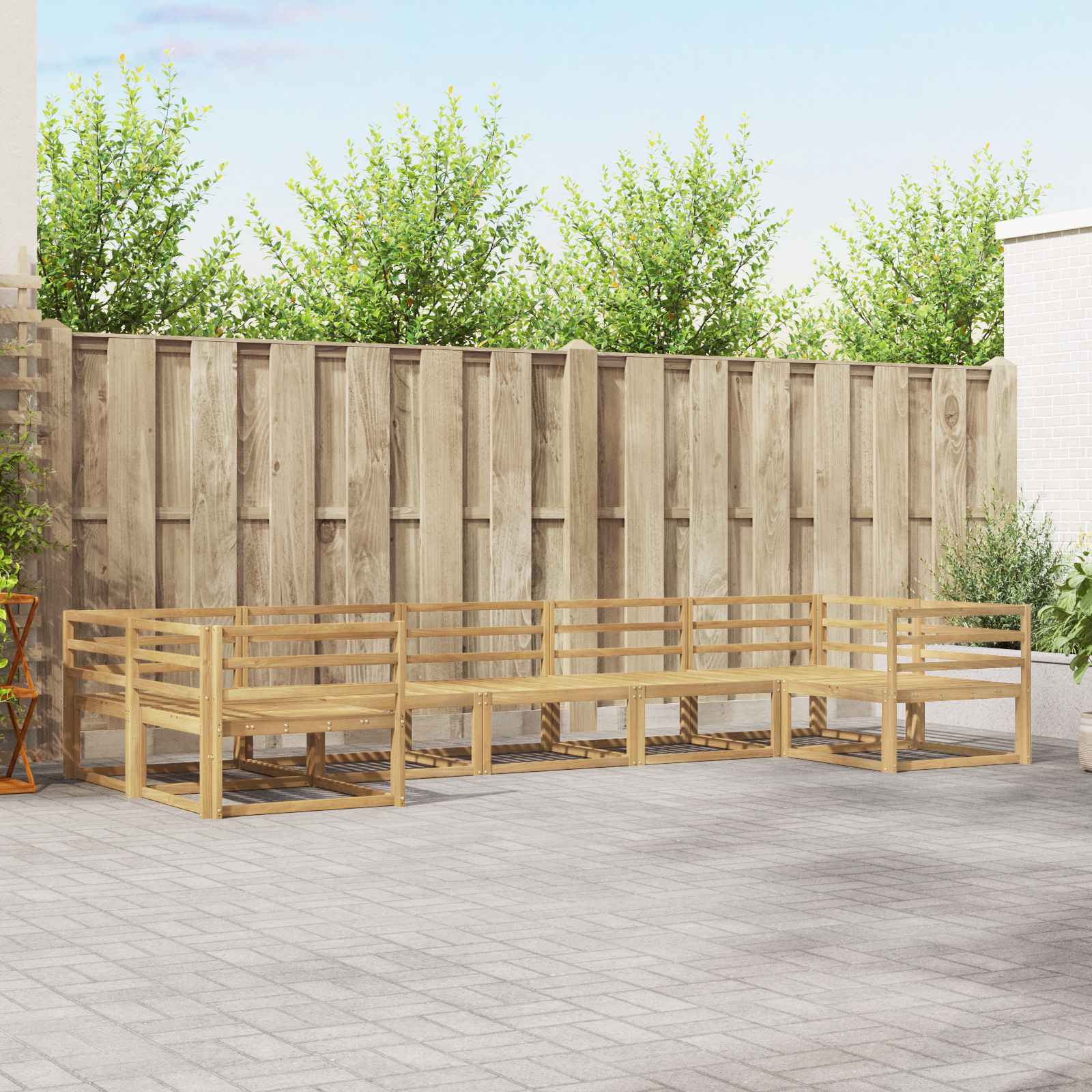 vidaXL Buiten bankenset 7 pcs Naturel Massief Acaciahout