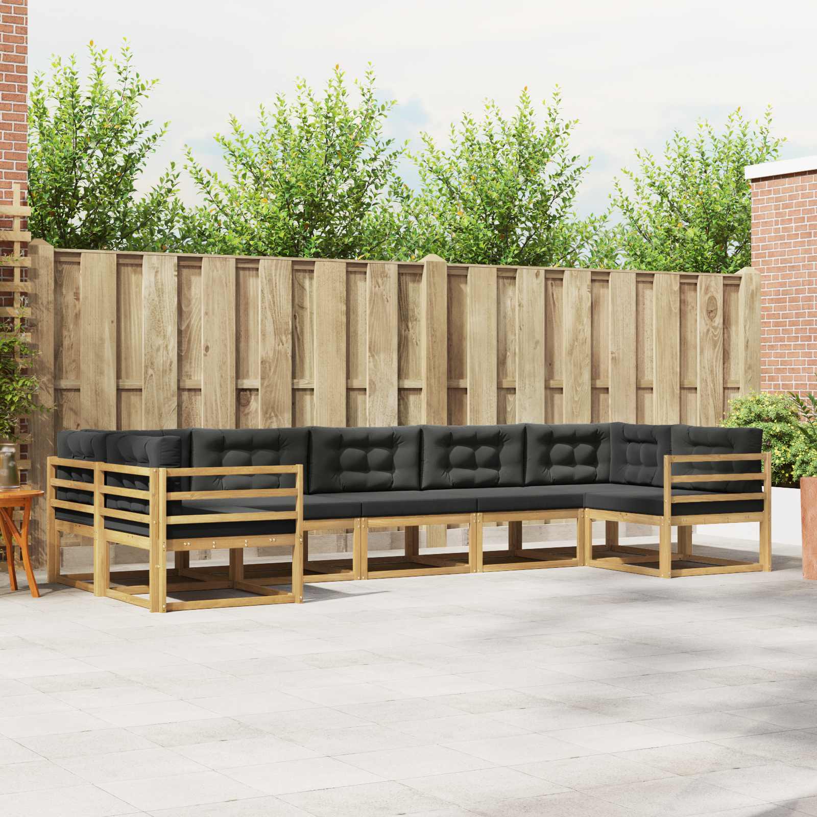 vidaXL Buiten bankenset 7 pcs Naturel Massief Acaciahout