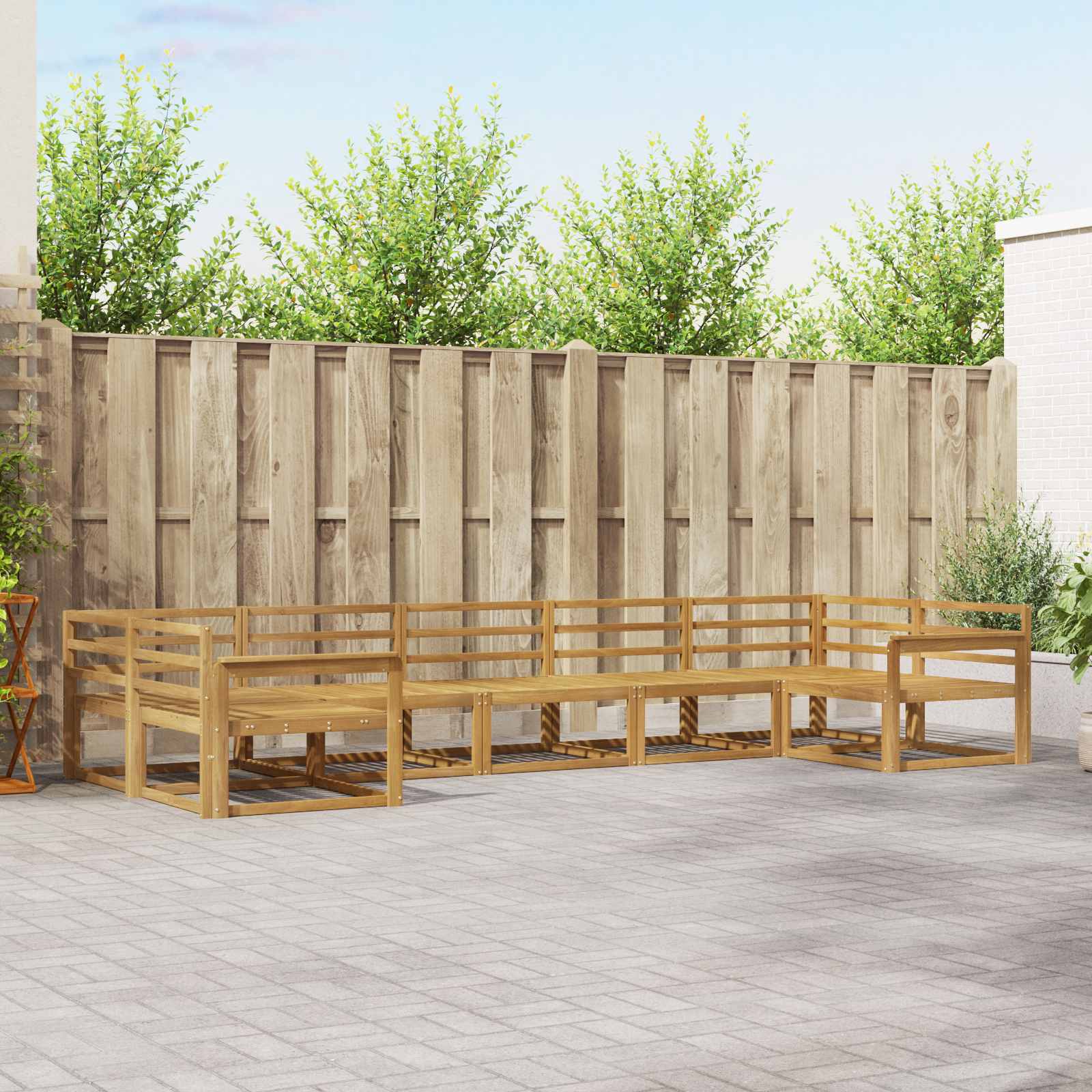 vidaXL Buiten bankenset 7 pcs Naturel Massief Acaciahout
