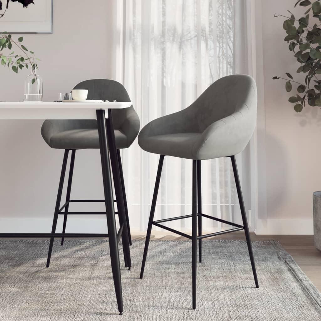 vidaXL Barkruk fluweel bruin