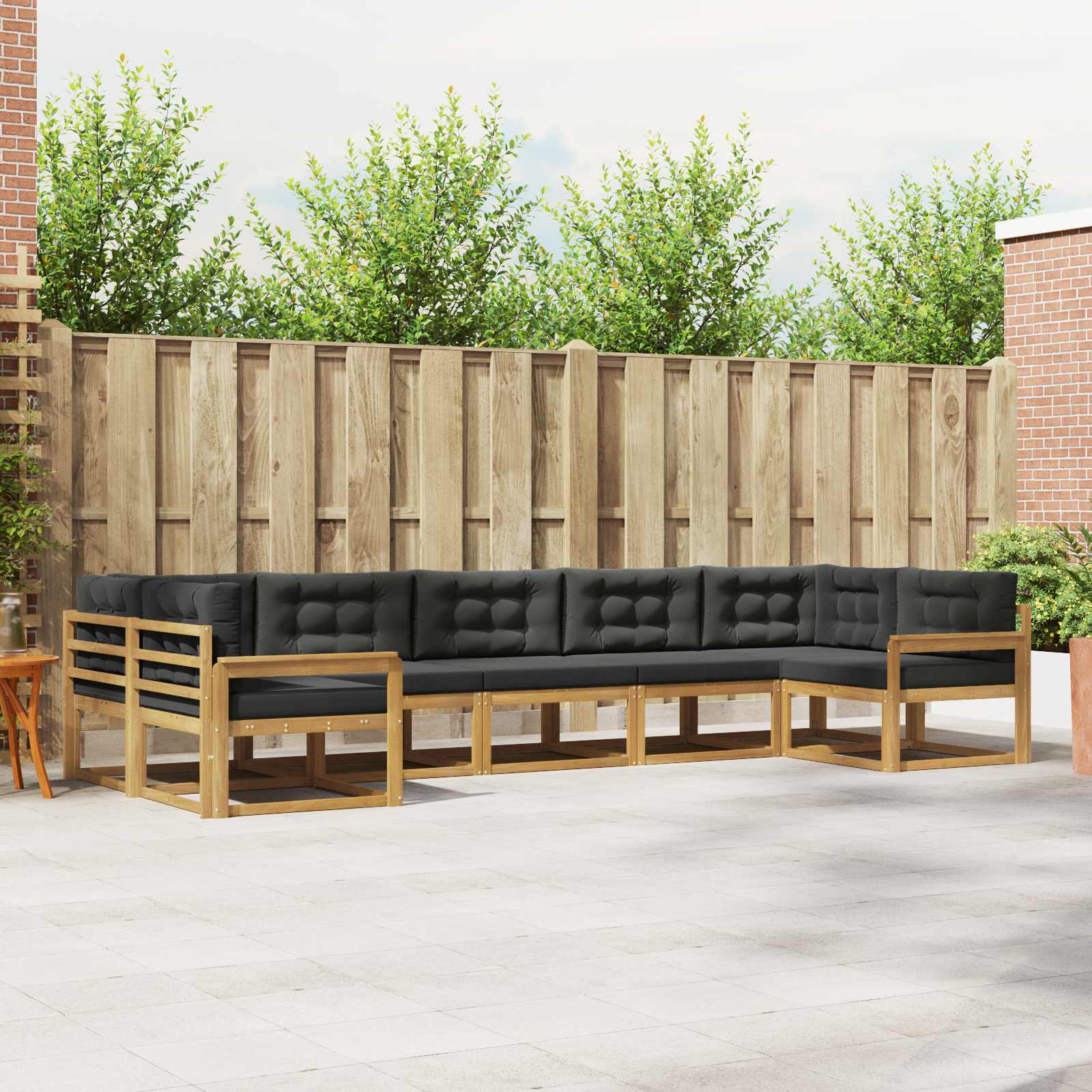 vidaXL Buiten bankenset 7 pcs Naturel Massief Acaciahout