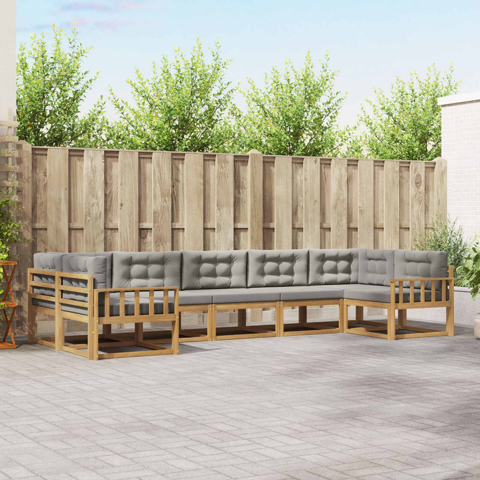 vidaXL Buiten bankenset 7 pcs Naturel Massief Acaciahout