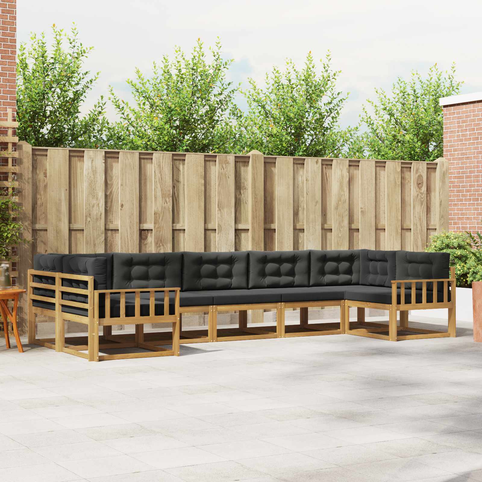 vidaXL Buiten bankenset 7 pcs Naturel Massief Acaciahout