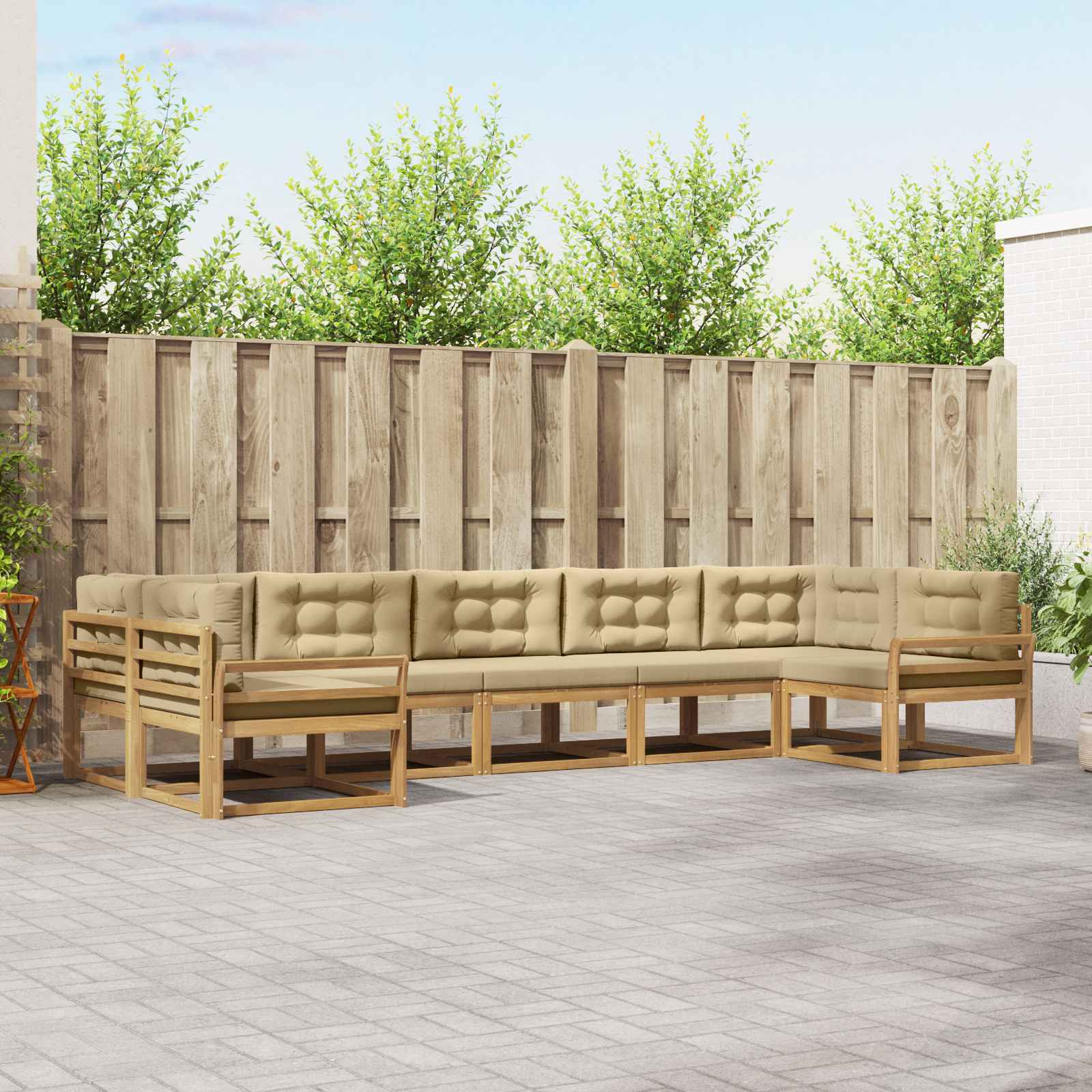vidaXL Buiten bankenset 7 pcs Naturel Massief Acaciahout