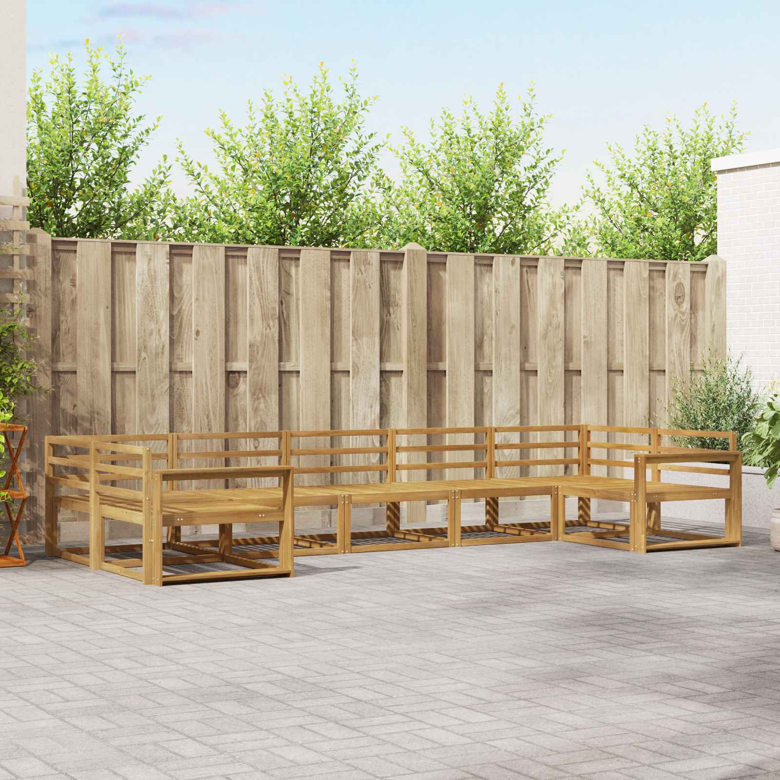vidaXL Buiten bankenset 7 pcs Naturel Massief Acaciahout