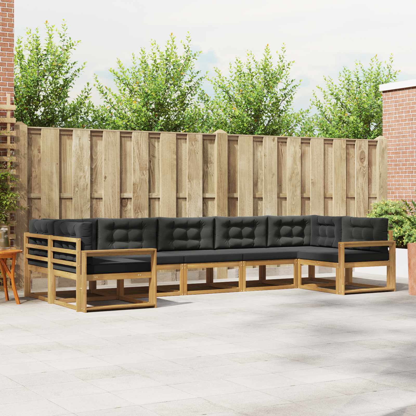 vidaXL Buiten bankenset 7 pcs Naturel Massief Acaciahout