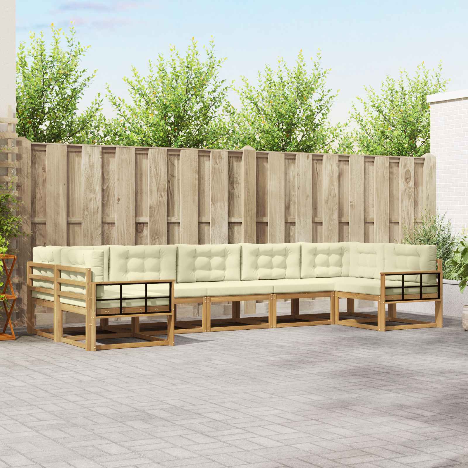 vidaXL Buiten bankenset 7 pcs Naturel Massief Acaciahout