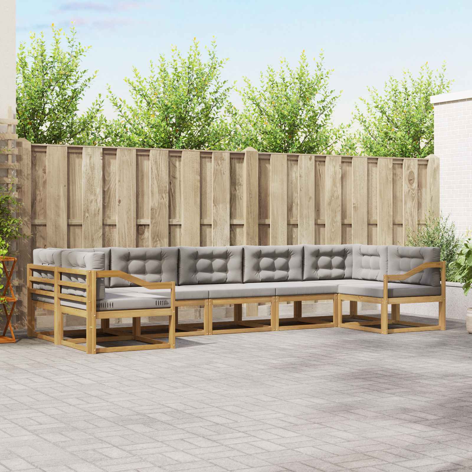 vidaXL Buiten bankenset 7 pcs Naturel Massief Acaciahout