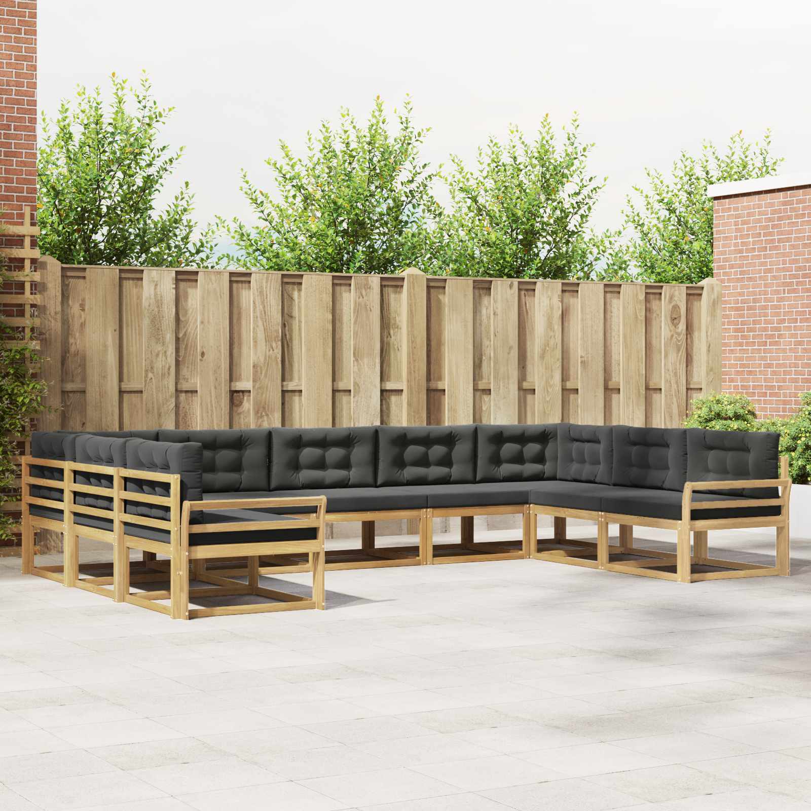 vidaXL Buiten bankenset 9 pcs Naturel Massief Acaciahout