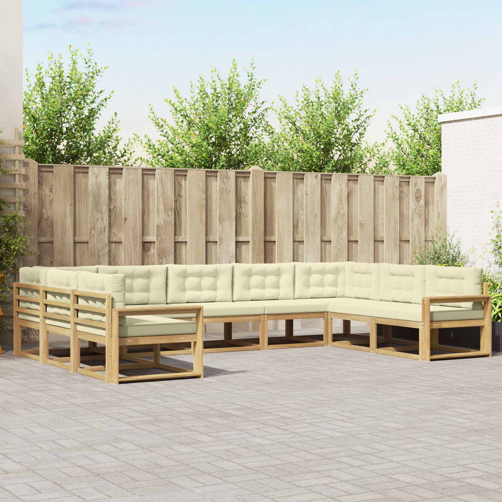 vidaXL Buiten bankenset 9 pcs Naturel Massief Acaciahout