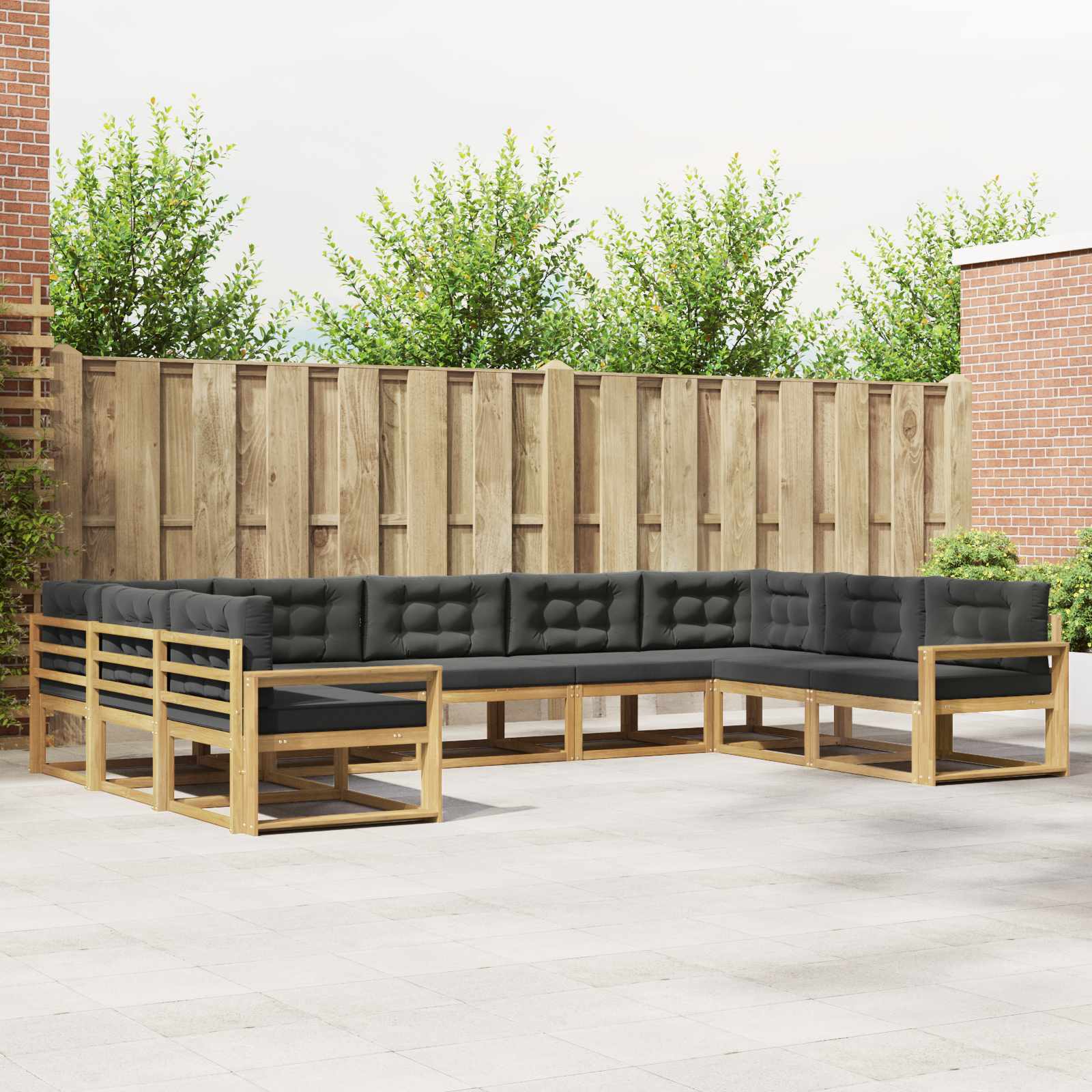 vidaXL Buiten bankenset 9 pcs Naturel Massief Acaciahout