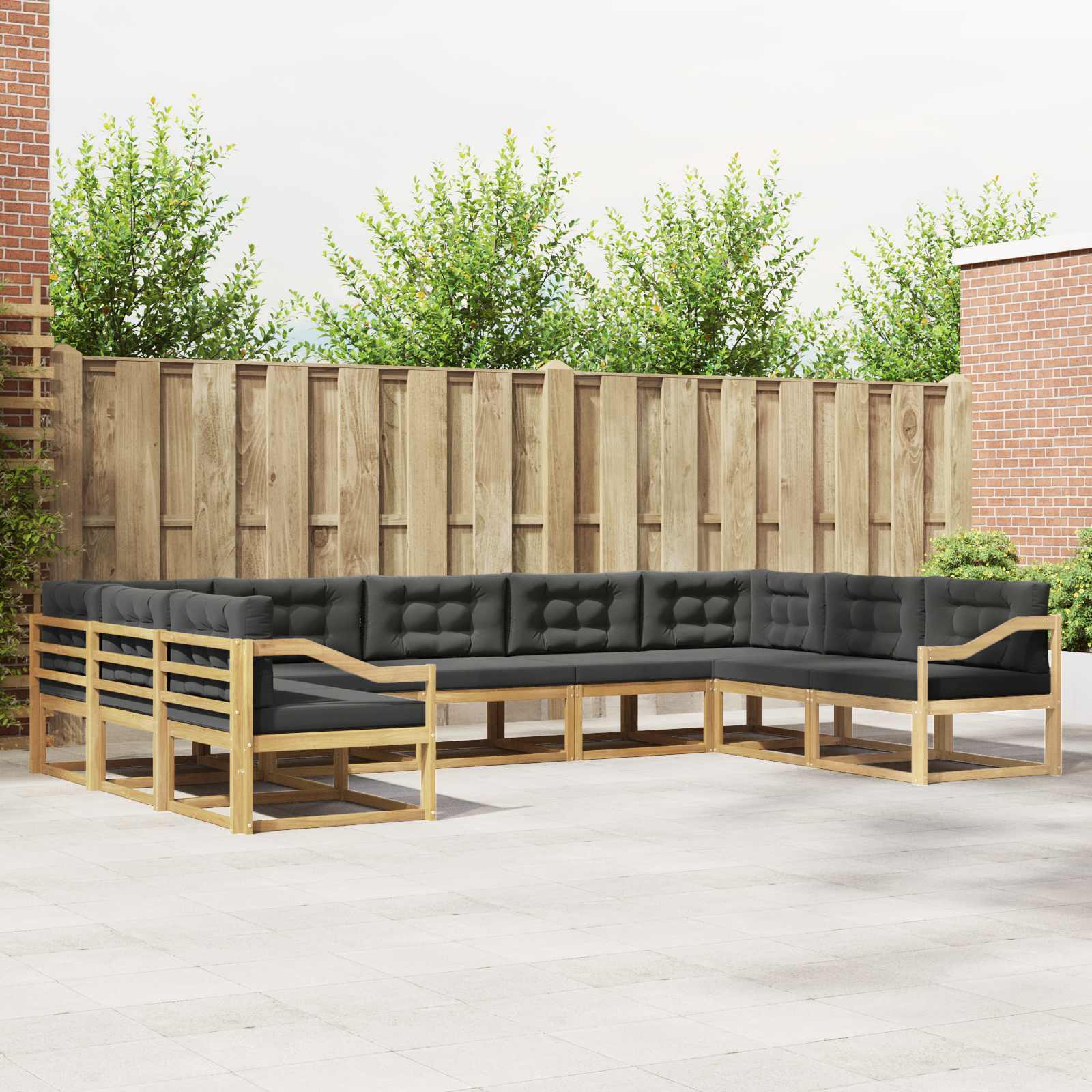 vidaXL Buiten bankenset 9 pcs Naturel Massief Acaciahout