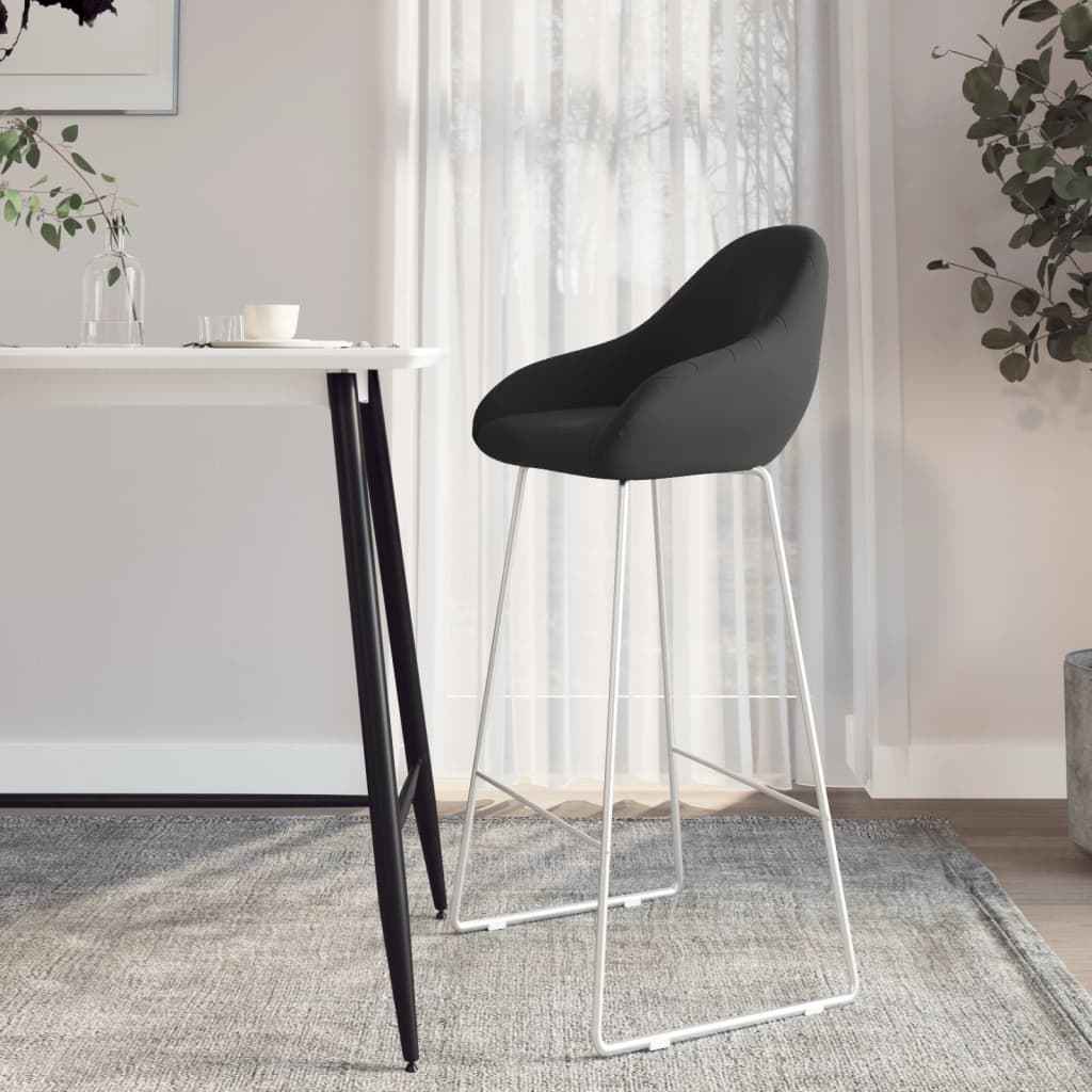 vidaXL Barkruk fluweel lichtgrijs