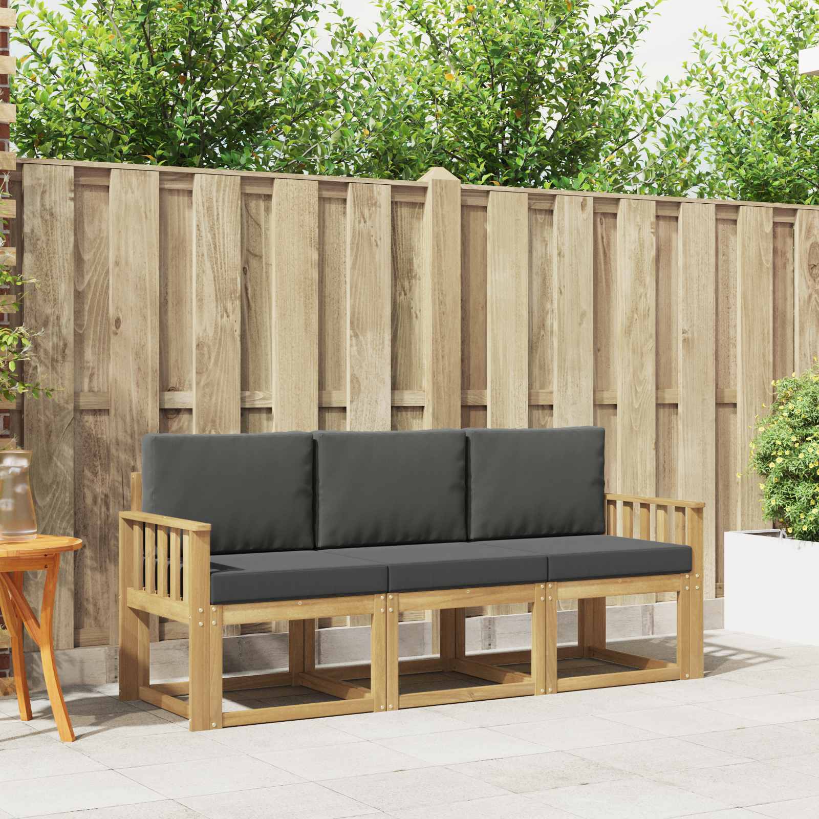 vidaXL Buiten bankenset 3 pcs Naturel Massief Acaciahout