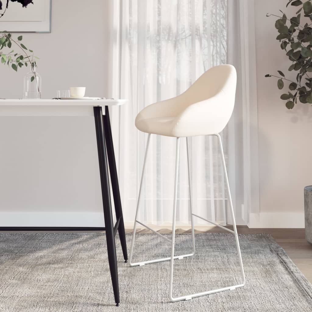 vidaXL Barkruk fluweel lichtgrijs