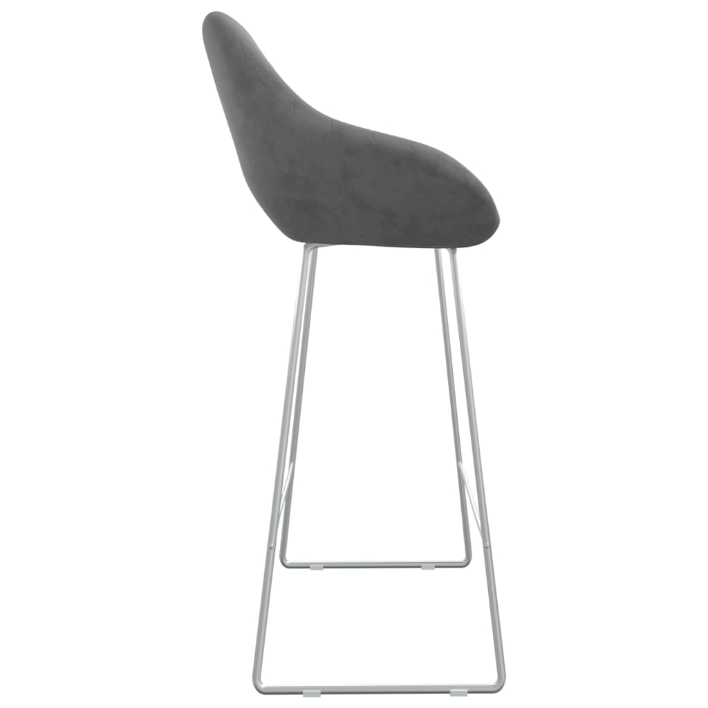 vidaXL Barkruk fluweel lichtgrijs