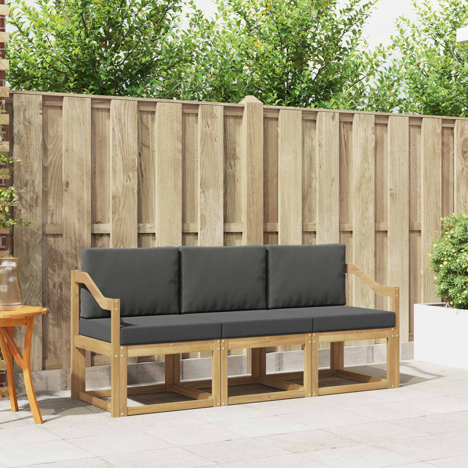 vidaXL Buiten bankenset 3 pcs Naturel Massief Acaciahout