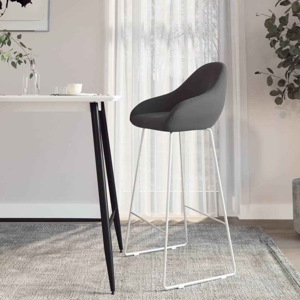 vidaXL Barkruk fluweel lichtgrijs